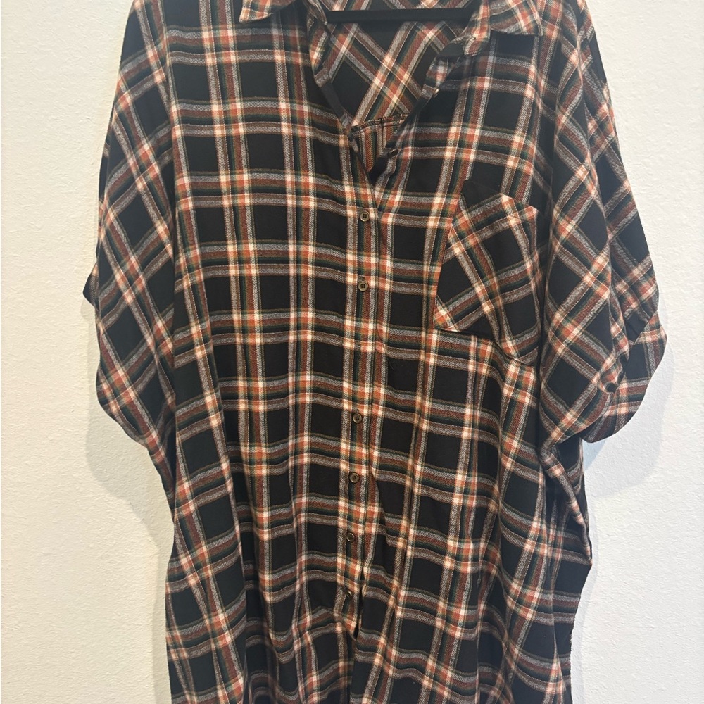 Plaid Button-Up Shirt
